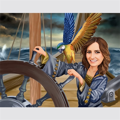 Pirate Girl Caricature from Photo - myDaVinci